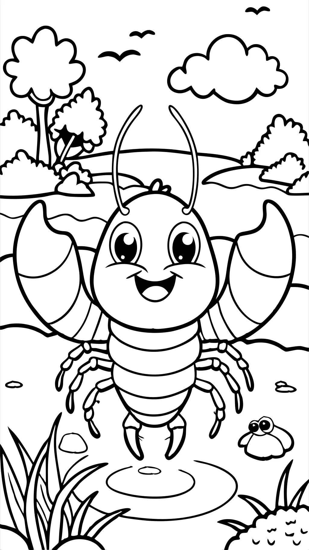 crawfish coloring page